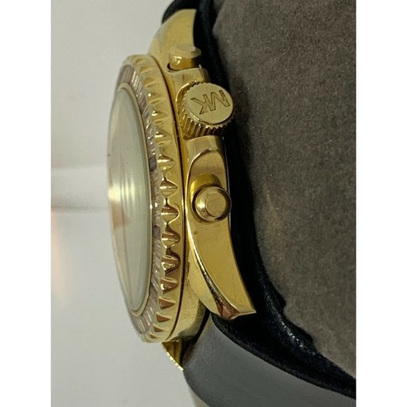 Michael Kors MK5874 Womens Black Leather Analog Ch main image 4